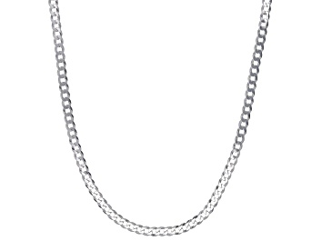 Picture of Sterling Silver 4mm Flat Curb 20 Inch Chain