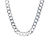 Sterling Silver 10mm Flat Curb 22 Inch Chain