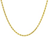 18k Yellow Gold Over Sterling Silver 2.7mm Rope 20 Inch Chain