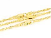 18k Yellow Gold Over Sterling Silver 2mm Singapore 18, 20, & 22 Inch Chain Set of 3