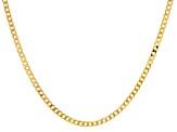 18k Yellow Gold Over Sterling Silver 4mm Flat Curb 20 Inch Chain