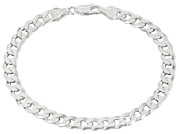 Picture of Sterling Silver 6mm Flat Curb Link Bracelet