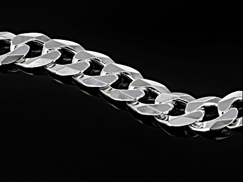 Sterling Silver 6mm Flat Curb 18 Inch Chain