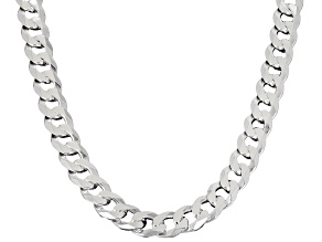 Sterling Silver 6mm Flat Curb 20 Inch Chain