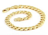 18k Yellow Gold Over Sterling Silver 6mm Flat Curb Link Bracelet