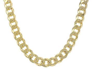 Picture of 18k Yellow Gold Over Sterling Silver 6mm Flat Curb 20 Inch Chain