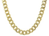 18k Yellow Gold Over Sterling Silver 6mm Flat Curb 20 Inch Chain