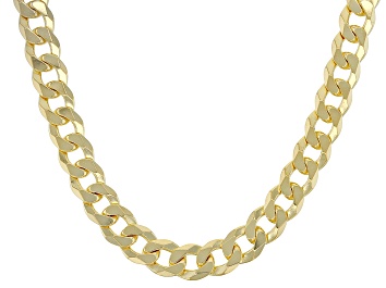 Picture of 18k Yellow Gold Over Sterling Silver 6mm Flat Curb 22 Inch Chain