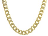 18k Yellow Gold Over Sterling Silver 6mm Flat Curb 22 Inch Chain