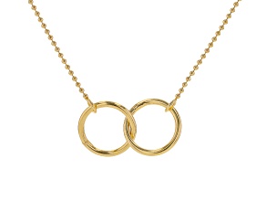 18k Yellow Gold Over Sterling Silver Double Circle 18 Inch Necklace