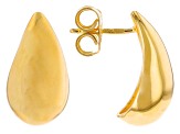 18k Yellow Gold Over Sterling Silver Teardrop Earrings