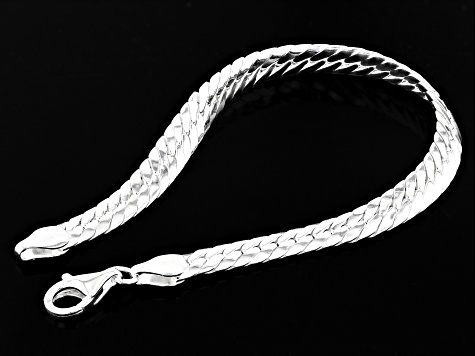 Sterling Silver 5.6mm Oval Herringbone Link Bracelet