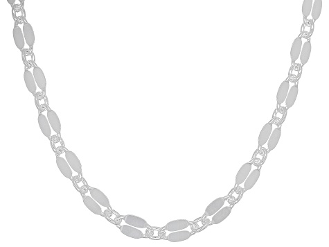Sterling Silver Mirror Link 20 Inch Chain