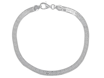 Picture of Sterling Silver 4.4mm Greek Key Herringbone Link Bracelet