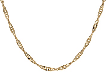 Picture of 18k Yellow Gold Over Sterling Silver 4.5mm Singapore 20 Inch Chain