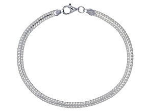 Sterling Silver 4mm Diamond-Cut Infinity Link Bracelet
