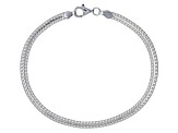 Sterling Silver 4mm Diamond-Cut Infinity Link Bracelet