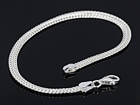 Sterling Silver 4mm Diamond-Cut Infinity Link Bracelet