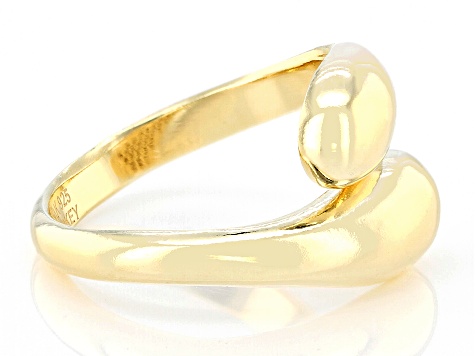 18k Yellow Gold Over Sterling Silver Graduated Bypass Ring