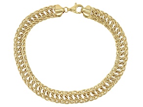 18k Yellow Gold Over Sterling Silver 8mm Woven Oval Link Bracelet
