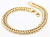 18k Yellow Gold Over Sterling Silver 8mm Woven Oval Link Bracelet