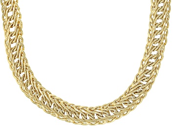 Picture of 18k Yellow Gold Over Sterling Silver 8mm Woven Oval Link 18 Inch Chain
