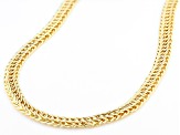 18k Yellow Gold Over Sterling Silver 8mm Woven Oval Link 18 Inch Chain