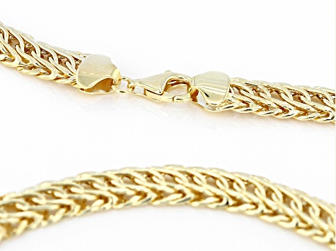 18k Yellow Gold Over Sterling Silver 8mm Woven Oval Link 18 Inch Chain ...