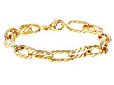 18k Yellow Gold Over Sterling Silver 7mm Twisted Paperclip Link Bracelet