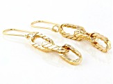 18k Yellow Gold Over Sterling Silver Twisted Paperclip Link Dangle Earrings