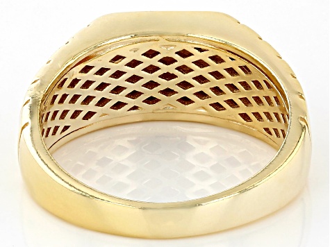 18k Yellow Gold Over Sterling Silver Signet Ring