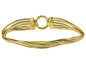 18k Yellow Gold Over Sterling Silver 11.5mm 5 Row Cuban Link Bracelet