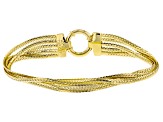 18k Yellow Gold Over Sterling Silver 11.5mm 5 Row Cuban Link Bracelet