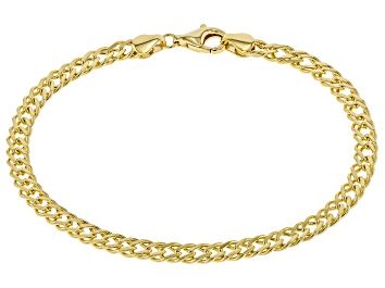 Picture of 18k Yellow Gold Over Sterling Silver 4.5mm Double Marquise Link Bracelet
