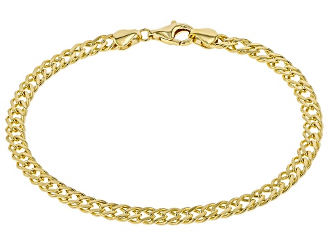 18k Yellow Gold Over Sterling Silver 4.5mm Double Marquise Link Bracelet