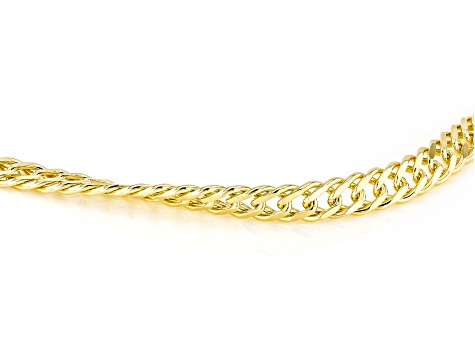 18k Yellow Gold Over Sterling Silver 4.5mm Double Marquise Link Bracelet
