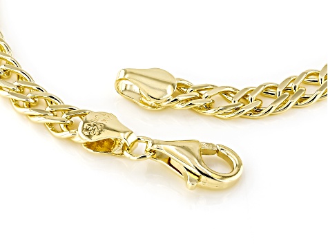 18k Yellow Gold Over Sterling Silver 4.5mm Double Marquise Link Bracelet