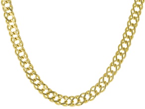 18k Yellow Gold Over Sterling Silver 4.5mm Double Marquise 20 Inch Chain
