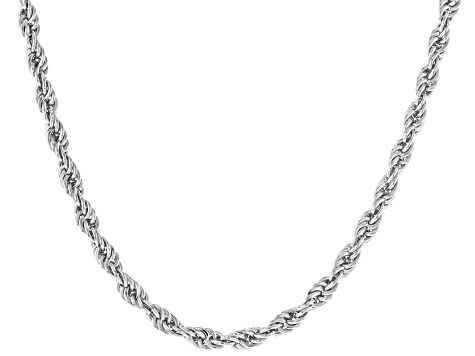 Sterling Silver 3mm High Polished Rope Link Bracelet & 18 Inch Chain Set of 2