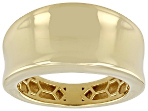 18k Yellow Gold Over Sterling Silver 11mm High Polish Graduated Concave Band Ring