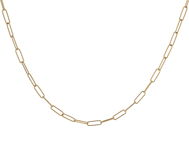 18k Yellow Gold Over Sterling Silver Paperclip Link 18 Inch Toggle Locket Necklace