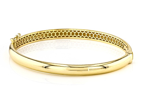 18k Yellow Gold Over Sterling Silver 6mm High Polished Bangle