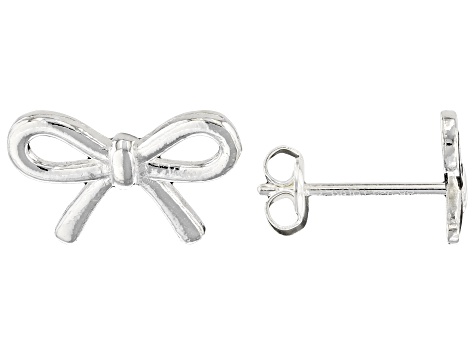 Sterling Silver Bow Stud Earrings