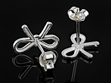 Sterling Silver Bow Stud Earrings