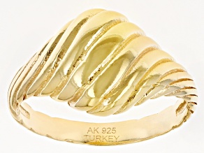 18k Yellow Gold Over Sterling Silver Croissant Style Ring