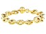18k Yellow Gold Over Sterling Silver Oval Rolo Bracelet.