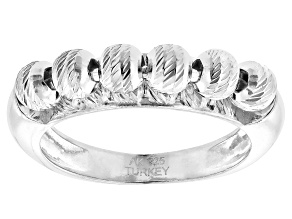 Sterling Silver Diamond-Cut Bead Spinner Ring