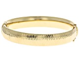 18k Yellow Gold Over Sterling Silver 12mm Diamond-Cut Bangle