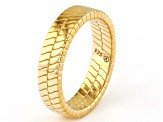 18k Yellow Gold Over Sterling Silver Chevron Pattern Band Ring