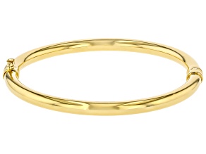 18k Yellow Gold Over Sterling Silver High Polished 5mm Bangle Bracelet